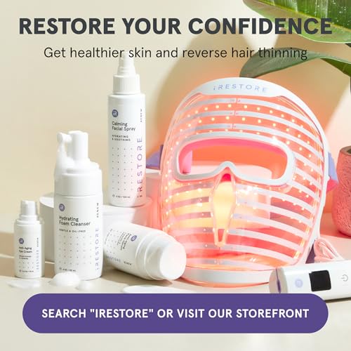iRestore LED Face Mask Light Therapy | Blue, Infrared & Red Light Therapy for Face | Illumina Skincare Device Facemask - Youthful Radiant Skin with Reduced Wrinkles, Fine Lines | Contour | 360 LEDs - Image 8