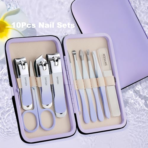 Manicure Set, 10 pcs High-Carbon Steel Nail Clippers Set, Portable Mini Manicure and Pedicure Kit, Travel Grooming Nail Kit with Leather Bag for Men and Women - Image 7