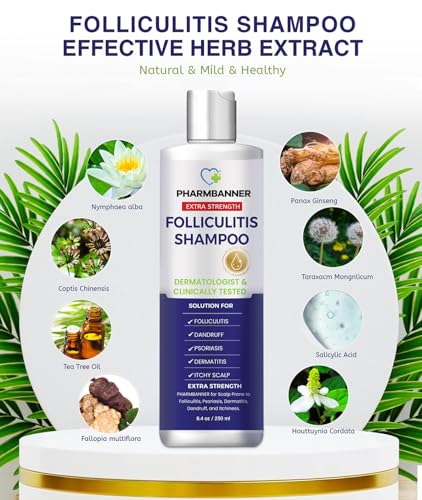 Anti-Fungal Shampoo for Folliculitis, Seborrheic Dermatitis, Scalp Psoriasis - Relieves Itchy & Dry Scalp - Image 3