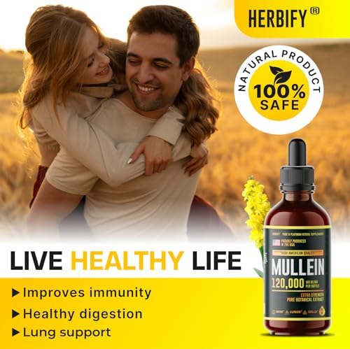 HERBIFY Mullein Drops - Lung Cleanse - Leaf Extract - Powerful Mullein for Immune Support,Detox & Respiratory Support - Made in USA - Herbal Supplements - 4 Oz - Image 5