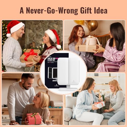 EASEHOLD Makeup Mirror with Lights, Rechargable Lighted Vanity Mirror with 116 LEDs, 1X/2X/3X Magnifying, 3-Color Mirror with LED Lights,5000 mAh Lighted Makeup Mirror, Adjustable Brightness/Angle - Image 3