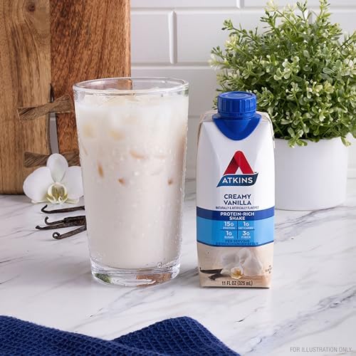 Atkins Creamy Vanilla Protein Shake, 15g Protein, Low Glycemic, 2g Net Carb, 1g Sugar, Keto Friendly, 12 Count - Image 6