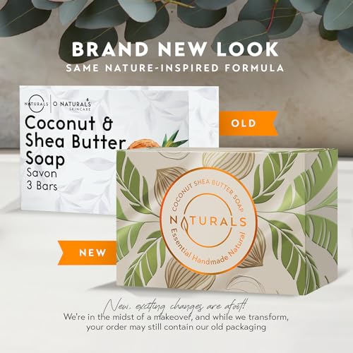 O NATURALS 3-Pack Organic Coconut & Shea Butter Soap Bar 4oz each Set - 100% Vegan Cold Process Bar Soap Scented Premium Essential Handmade Soap - Natural Soap for Men Women, Face, Body - Image 4
