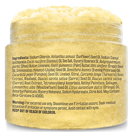 Exfoliating Body Scrub Turmeric Body Scrub and Skin Exfoliator with Collagen and Coconut Oil Gently Exfoliate Face Body Hand and Foot Scrub Moisturizing Body SkinCare products by M3 Naturals - Image 3