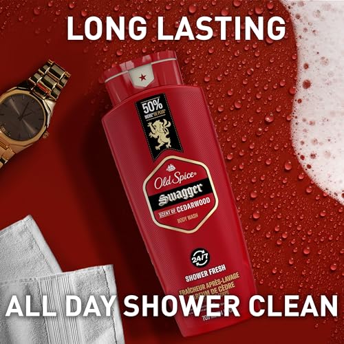 Old Spice Body Wash for Men, 24/7 Shower Fresh with Lasting Scent, Red Collection, Swagger with Cedarwood Scent, 24 fl oz (Pack of 2) - Image 7