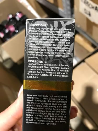 DOUBLE SIZED (2Oz) Retinol Serum for Face with Hyaluronic Acid + Vitamin E and A + Aloe Vera Anti-Aging Serum Pore Tightener Fade Dark Spots Clinical Strength Formula by InstaSkincare - Image 9