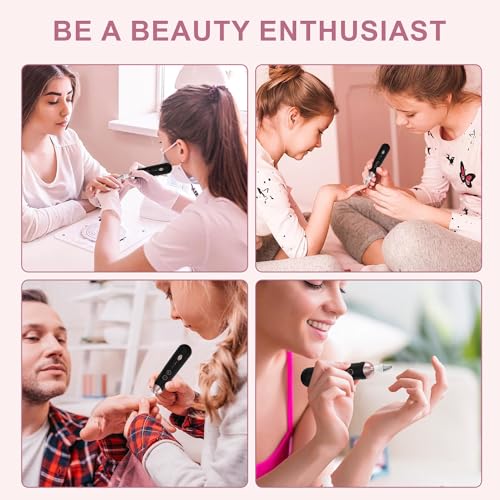 Professional Manicure Pedicure Kit, 9 in 1 Cordless Nail Drill with 100 pcs Nail Drill Bits Sanding Bands, Nail Grinder for Human, 5 Speeds Electric Nail Drill, Nail Dremel Kit for Home and Salon Use - Image 7