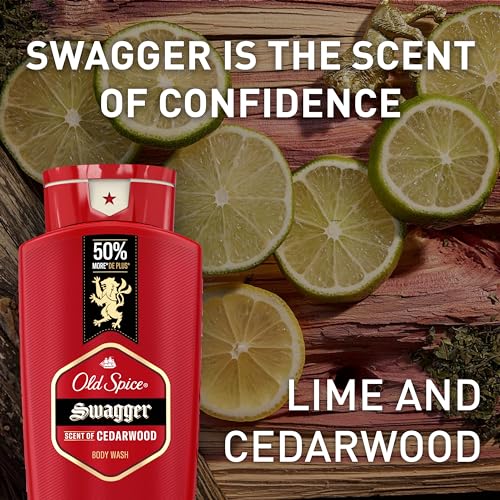 Old Spice Body Wash for Men, 24/7 Shower Fresh with Lasting Scent, Red Collection, Swagger with Cedarwood Scent, 24 fl oz (Pack of 2) - Image 4