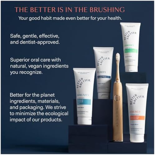 Better & Better Sonic Bamboo Electric Toothbrush for Adults | Rechargeable Electric Bamboo Toothbrush w/Plant-Based Bristles | Soft Bamboo Brush Heads incl. | 5 Cleaning Modes & Long-Lasting Battery - Image 7