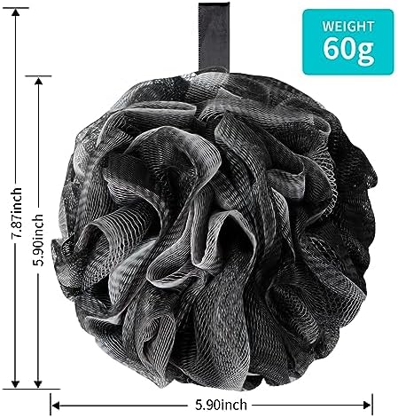 Bath Loofah Shower Sponge Body Back Scrubber Soft Mesh Shower Puffs Exfoliating Loofa for Women & Men Bath Accessories Cleaning Tool (Pack of 4 60G Loofah, Dark Elf) - Image 2