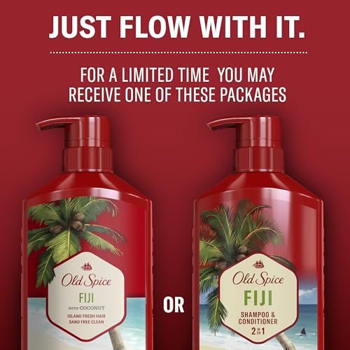 Old Spice Fiji 2-in-1 Shampoo and Conditioner Set for Men, Coconut & Tropical Wood Scent, Get Up To 80% Fuller-Looking Hair, Barbershop Quality, Fresh & Clean Hair, 21.9 Fl Oz Each, 2 Pack - Image 6