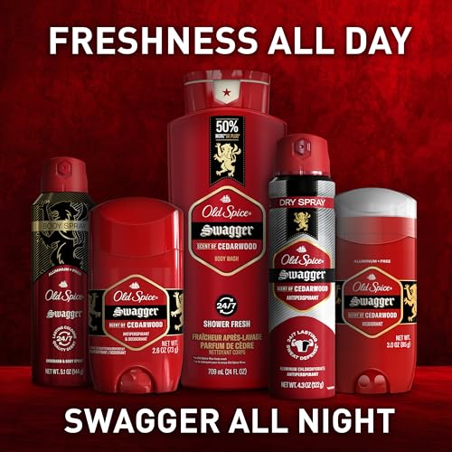 Old Spice Body Wash for Men, 24/7 Shower Fresh with Lasting Scent, Red Collection, Swagger with Cedarwood Scent, 24 fl oz (Pack of 2) - Image 8