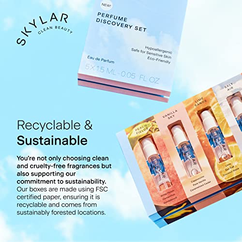 Skylar Perfume Discovery spray Sampler Set - Peach Fields, Vanilla Sky, Lime Sands, Salt Air, Coconut Cove - Hypoallergenic & Clean Perfume for Women & Men - 5 1.5mL - Image 6