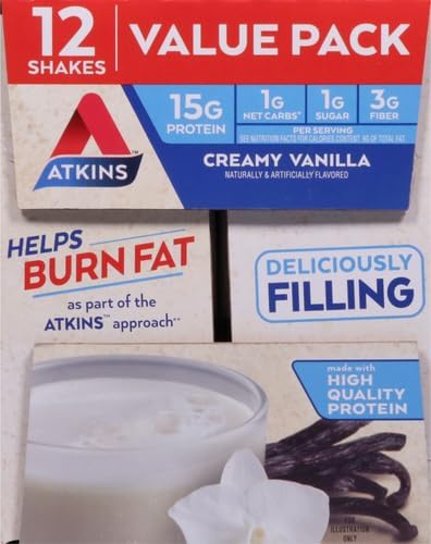 Atkins Creamy Vanilla Protein Shake, 15g Protein, Low Glycemic, 2g Net Carb, 1g Sugar, Keto Friendly, 12 Count - Image 13