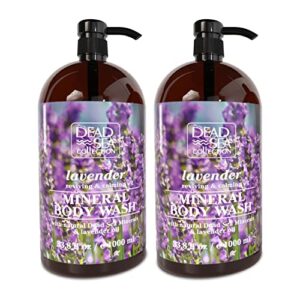 Dead Sea Collection Lavender Body Wash for Women and Men - with Pure Dead Sea Minerals and Lavender Oil - Gentle Cleanses and Moisturizes Skin - Pack of 2 (67.6 fl. oz)