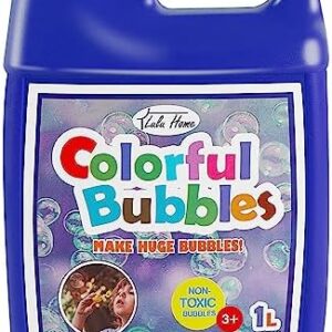 Lulu Home Bubble Concentrated Solution, 1 L/ 33.8 OZ Bubble Refill Solution for Kids Bubble Machine, Giant Bubble Wand, Bubble Blower Toys, Halloween Party Favors (Dark Blue)