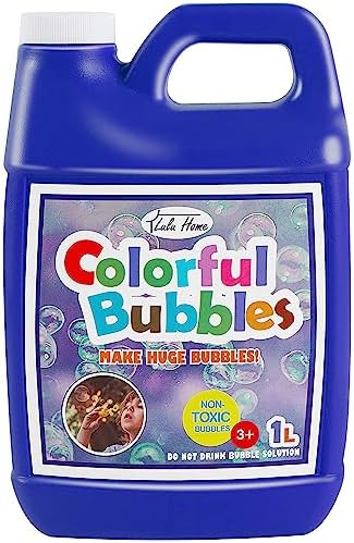 Lulu Home Bubble Concentrated Solution, 1 L/ 33.8 OZ Bubble Refill Solution for Kids Bubble Machine, Giant Bubble Wand, Bubble Blower Toys, Halloween Party Favors (Dark Blue)