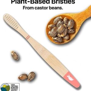Sea Turtle Plant-Based Bristles, Bamboo Toothbrushes, Soft Natural Toothbrush for Kids (4 Pack)