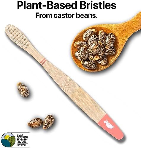 Sea Turtle Plant-Based Bristles, Bamboo Toothbrushes, Soft Natural Toothbrush for Kids (4 Pack) - Image 2