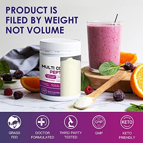 NATURE TARGET Multi Collagen Peptides Powder - Type I, II, III, V, X - Hydrolyzed Collagen Peptides with Vitamin C Hyaluronic Acid, Supports Skin Hair Nail & Joint, Grass-Fed, Non-GMO, 35 Servings - Image 7