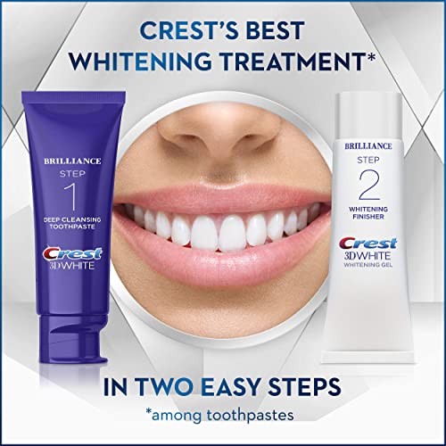 Crest 3D White Brilliance 2 Step Kit, Crest 3D White Toothpaste, Deep Clean Toothpaste (4oz) + Teeth Whitening Gel (2.3oz) - Image 9