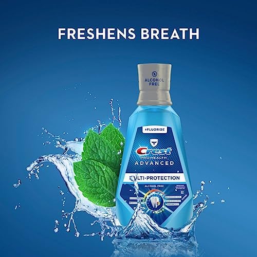 Crest Pro-Health Advanced Mouthwash, Alcohol Free, Multi-Protection, Fresh Mint, 1 L (33.8 fl oz), Pack of 2, Crest Mouthwash, Mouthwash Alcohol Free, Flouride Mouthwash - Image 4