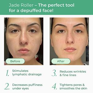 PLANTIFIQUE Jade Roller for Face and Gua Sha Facial Tools – Includes Real Jade Roller and Gua Sha Set – Certified Face Roller and GuaSha for Your Skin Care Routine