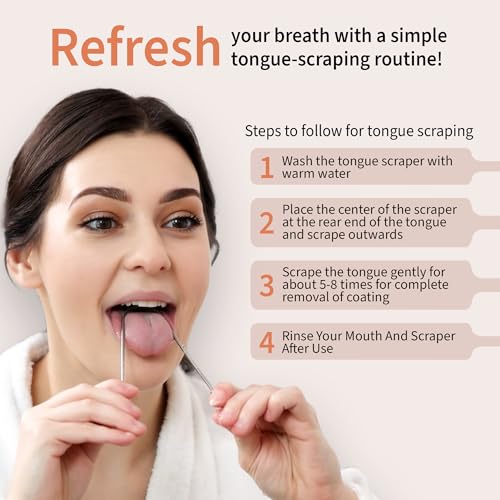 MasterMedi Tongue Scraper for Adults, 100% Stainless Steel Tongue Scrubber for Bad Breath, Easy to Use, Tongue Cleaner for Oral Care & Hygiene (Set of 3 (with Travel Case)) - Image 6