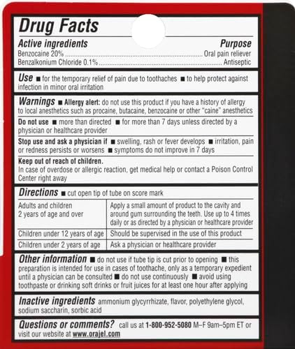 Orajel 3X for Toothache & Gum Pain: Maximum Gel Tube 0.42oz - From #1 Oral Pain Relief Brand - Orajel for Instant Pain Relief - Image 3
