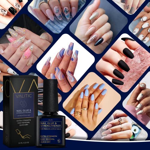 Valitic Nail Glue and Strengthener for Acrylic and Press On Nails - Quick Dry Brush On Nail Gel for Long Lasting Nails - Adhesive Nail Bond for False Nails - Nail Strengthener for Nail Tips - 2 PACK - Image 7