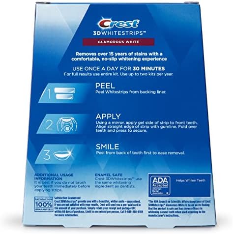Crest 3D White Luxe Whitestrip Teeth Whitening Kit, Glamorous White, 14 Treatments( Each with 1 Upper/ 1 Lower), 28 Strips - Image 10