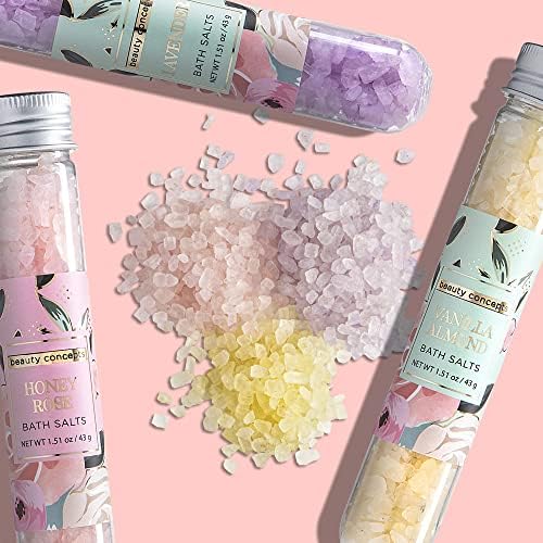 B.C. Beauty Concepts Aromatherapy Bath Salts- Epsom Salts for Soaking, Relaxing Bath Spa Set, Scented in Vanilla Almond, Shea Butter, Sweet Mint, Honey Rose, and Lavender, Sage Floral - Image 3