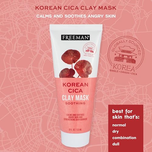 Freeman Exotic Blends Korean Cica Clay Face Mask, Skin Calming Facial Mask, Helps Clear Acne, Soothes & Strengthens Skin Barrier, Clean Skincare, For All Skin Types, 6 fl. oz./175 ml. Tube - Image 3