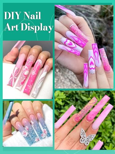 504 PCS No C Curve Clear Nail Tips for Acrylic Nails Professional, 3XL Extra Long, 12 Sizes Half Cover Straight Tapered Square French Fake Nail Tips for Nail Salons Home DIY - Image 8