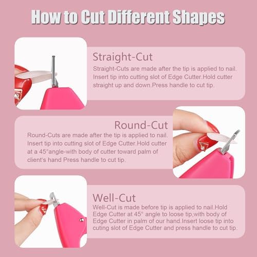 Acrylic Nail Clippers with Magnets Sizer, Fake Acrylic Nail Cutter for Nail Tips False Gel Nail Tips Cutters, Artificial Nail Tip Trimmer Almond Nail Shaper Nail Tools with Cuticle Pusher - Image 2