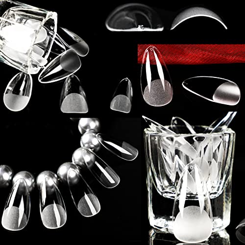 UNA GELLA Almond Fake Nails 216pcs Almond Press on Nails Pre-shape Almond Nails Tips for Full Cover Acrylic Almond Nails French False Nails For Nail Extension Nail Art, DIY Salon 12 Sizes Gelly Tips - Image 7