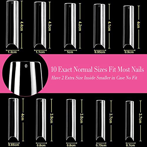 UNA GELLA Tapered Square Nail XXL Tips 120 PCS No C Curve Gel Extra Long Straight Nails Half Fake Trace for Acrylic Home DIY with Box - Image 7