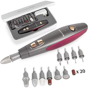 BEAUTURAL Professional Manicure and Pedicure Set Kit, Upgraded Electric Nail Drill Machine, 10-Piece Attachments Plus 20 Sanding Bands, Electric Nail File Set, Hand Foot & Nail Tools [Not Cordless]