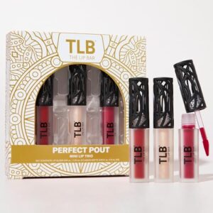 The Lip Bar - Perfect Pout Mini Lip Trio Gift Set (3 Products) - Nonstop Liquid Matte Lipstick & Non-Sticky Lip Gloss - Travel Size - Gift Box - Vegan, Gluten Free, Cruelty Free - Makeup & Cosmetics