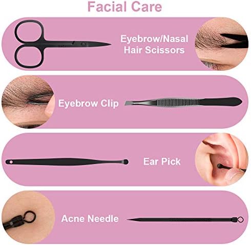 Manicure Kit, Okom Mens Grooming Kit, Nail Care Kit, Manicure Kit for Men, Mens Nail Grooming Kit, Nail Kit,Manicure Set with Nail Clippers Nail File and Cuticle Pusher,Christmas Gifts for Men(10Pcs) - Image 4