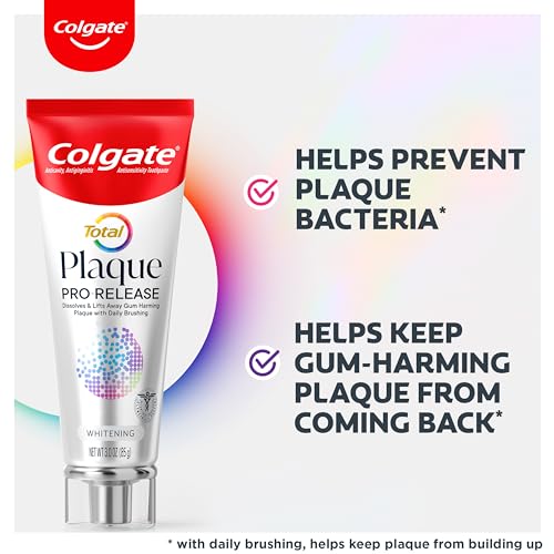 Colgate Total Plaque Pro Release Whitening Toothpaste, 2 Pack, 3.0 Oz Tubes - Image 5