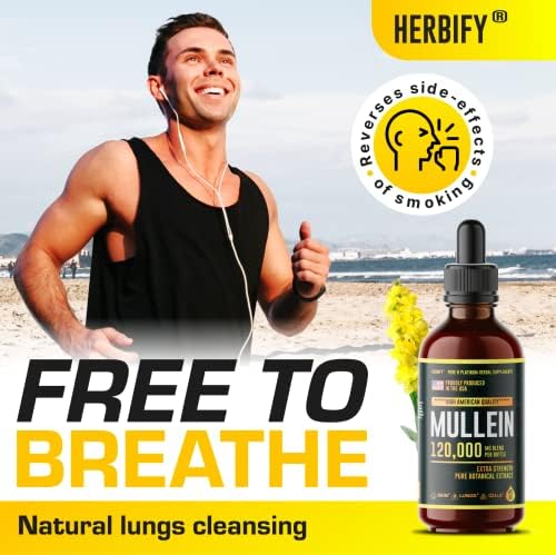 HERBIFY Mullein Drops - Lung Cleanse - Leaf Extract - Powerful Mullein for Immune Support,Detox & Respiratory Support - Made in USA - Herbal Supplements - 4 Oz - Image 4