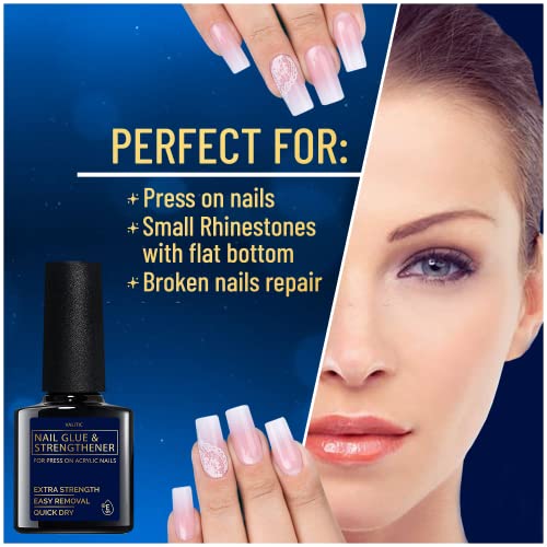 Valitic Nail Glue and Strengthener for Acrylic and Press On Nails - Quick Dry Brush On Nail Gel for Long Lasting Nails - Adhesive Nail Bond for False Nails - Nail Strengthener for Nail Tips - 2 PACK - Image 3