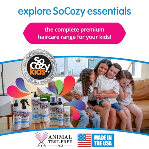 SoCozy Detangler Leave-In Conditioner Spray For Kids Hair Strengthens and Softens, No Parabens, Sulfates, Synthetic Colors or Dyes, 5.2 Fl Oz (580A) - Image 6