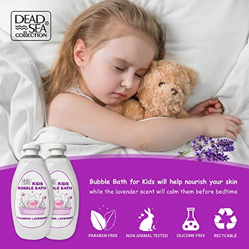 Dead Sea Collection Bubble Bath Kids with Lavender - Cleansing and Moisturizing Liquid Bubble Bath - Lavender Oil and Pure Dead Sea Minerals - Pack of 2 Large Bottles (67.6 fl.oz) - Image 3