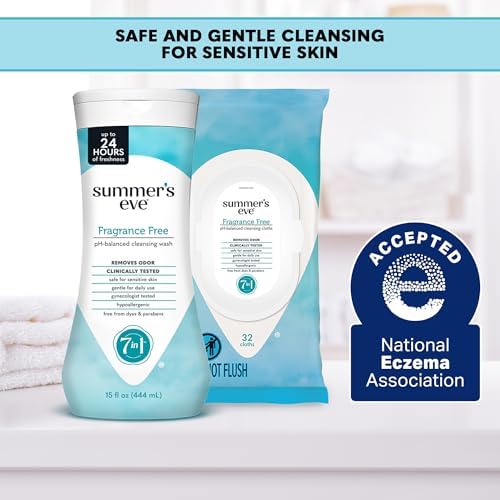 Summer's Eve Fragrance Free Gentle Daily Feminine Wipes, Removes Odor, pH balanced, 32 Count - Image 3