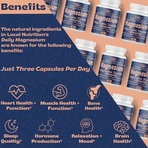 Triple Magnesium Complex 500mg from Magnesium Glycinate 1250mg, Magnesium Taurate 625mg, Magnesium Chloride 500mg - Premium, High Absorption Chelated Magnesium Supplement - 90 Capsules Made in USA - Image 6