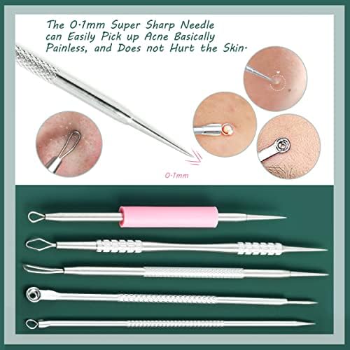 Blackhead Remover Tools, 2024 Latest 16 PCS Pimple Popper Tool Kit, Acne Blackhead Tools for Blemish, 410 Premium Professional Stainless Acne Pimple Extractor Tool with Metal Box - Image 4