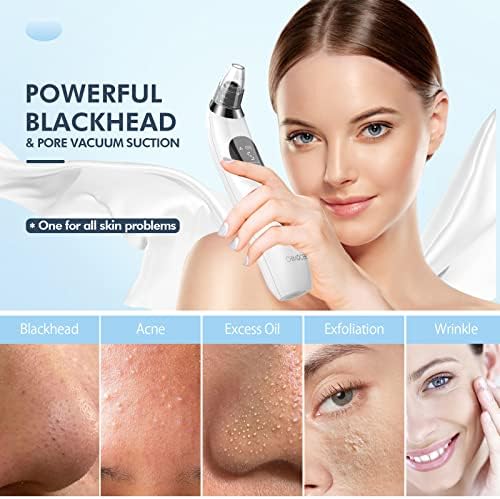 Blackhead Remover Pore Vacuum, Upgraded Black Head Remover for Face, Electric Acne Comedone Whitehead Extractor Tools-5 Suction Power, 5 Probes, USB Rechargeable Pimple Popper Tool Kit - Image 2