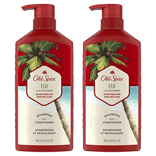 Old Spice Fiji 2-in-1 Shampoo and Conditioner Set for Men, Coconut & Tropical Wood Scent, Get Up To 80% Fuller-Looking Hair, Barbershop Quality, Fresh & Clean Hair, 21.9 Fl Oz Each, 2 Pack - Image 8